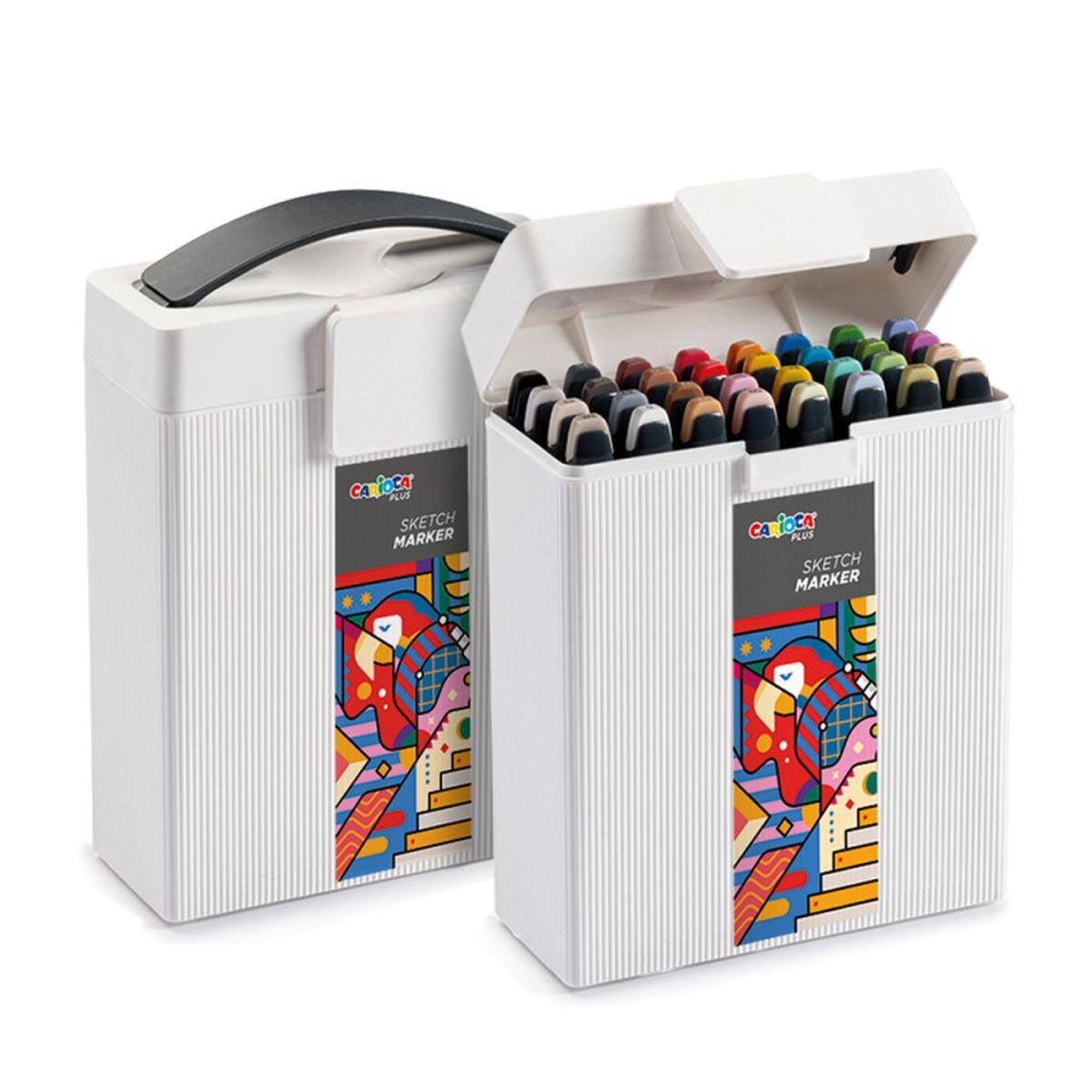 Carioca plus sketch marker box rigida colori assortiti - 32 pz