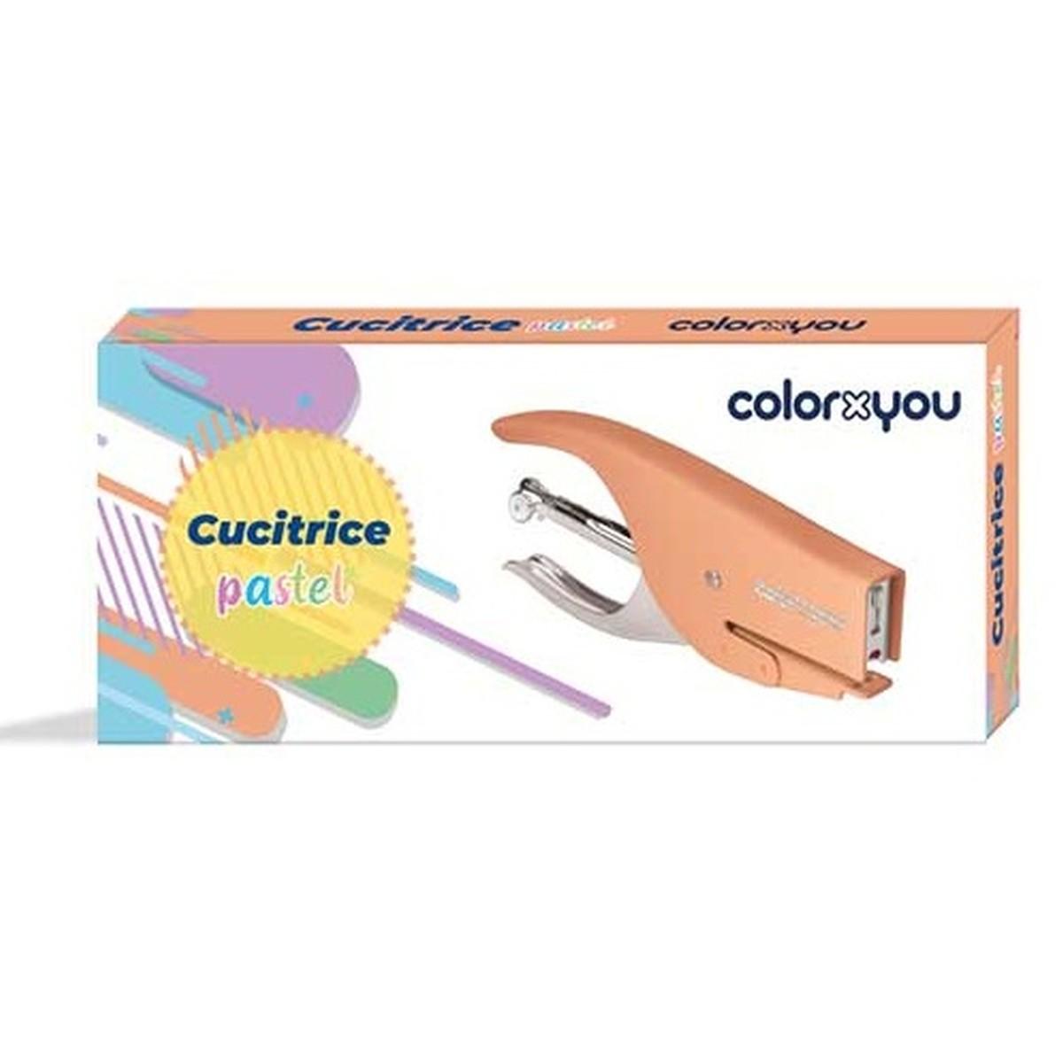 Cucitrice a pinza in acciaio cromato e verniciato- colore pastello