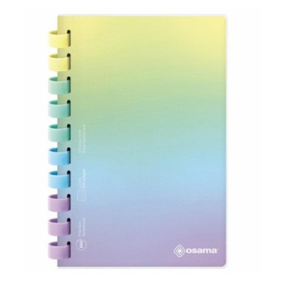 Quaderno spirale pp senza fori a5 80 gr. 120 fogli 1 rigo rainbow pastel osama