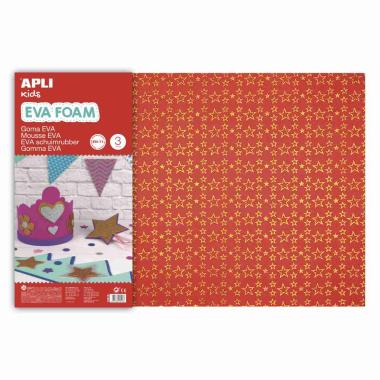 Apli gomma eva stelle glitterate stampate 40 x 60 cm x 2 mm