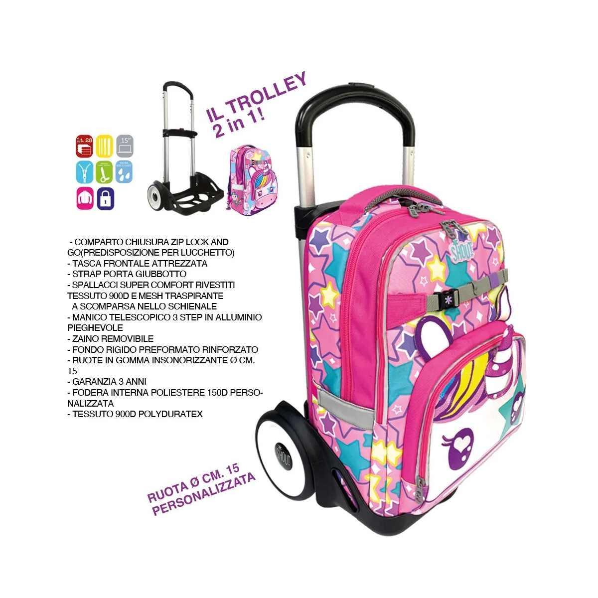 Shout magic unicorn  trolley d-touch