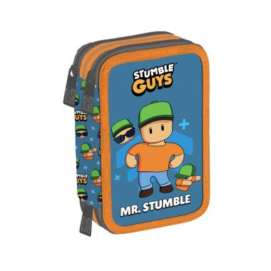 Stumble guys ? astuccio 3 zipper ? 44 pezzi - mr stumble