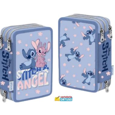 Astuccio organizzato 3 zip stitch azzurro