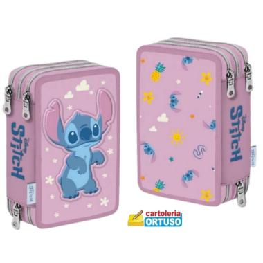 Astuccio organizzato 3 zip stitch rosa