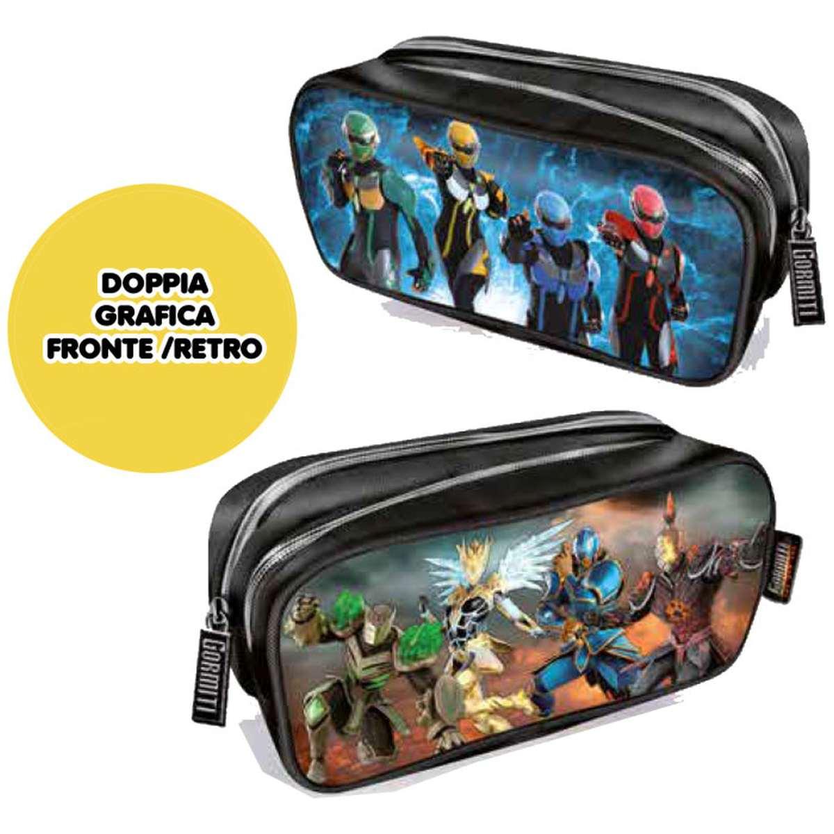 Astuccio bustina maxi 2 scomparti con zip 22x6x14 gormiti