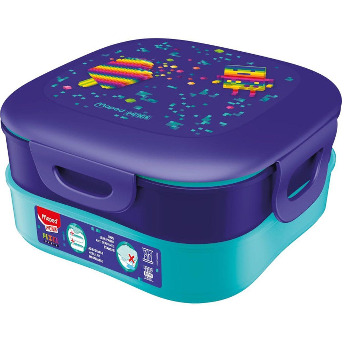Lunch box porta vivande 2 scomparti pixel party maped