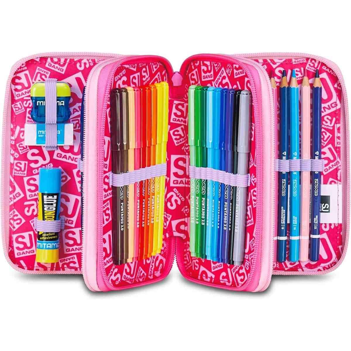 Astuccio 3 zip con corredo flyunicorn girl