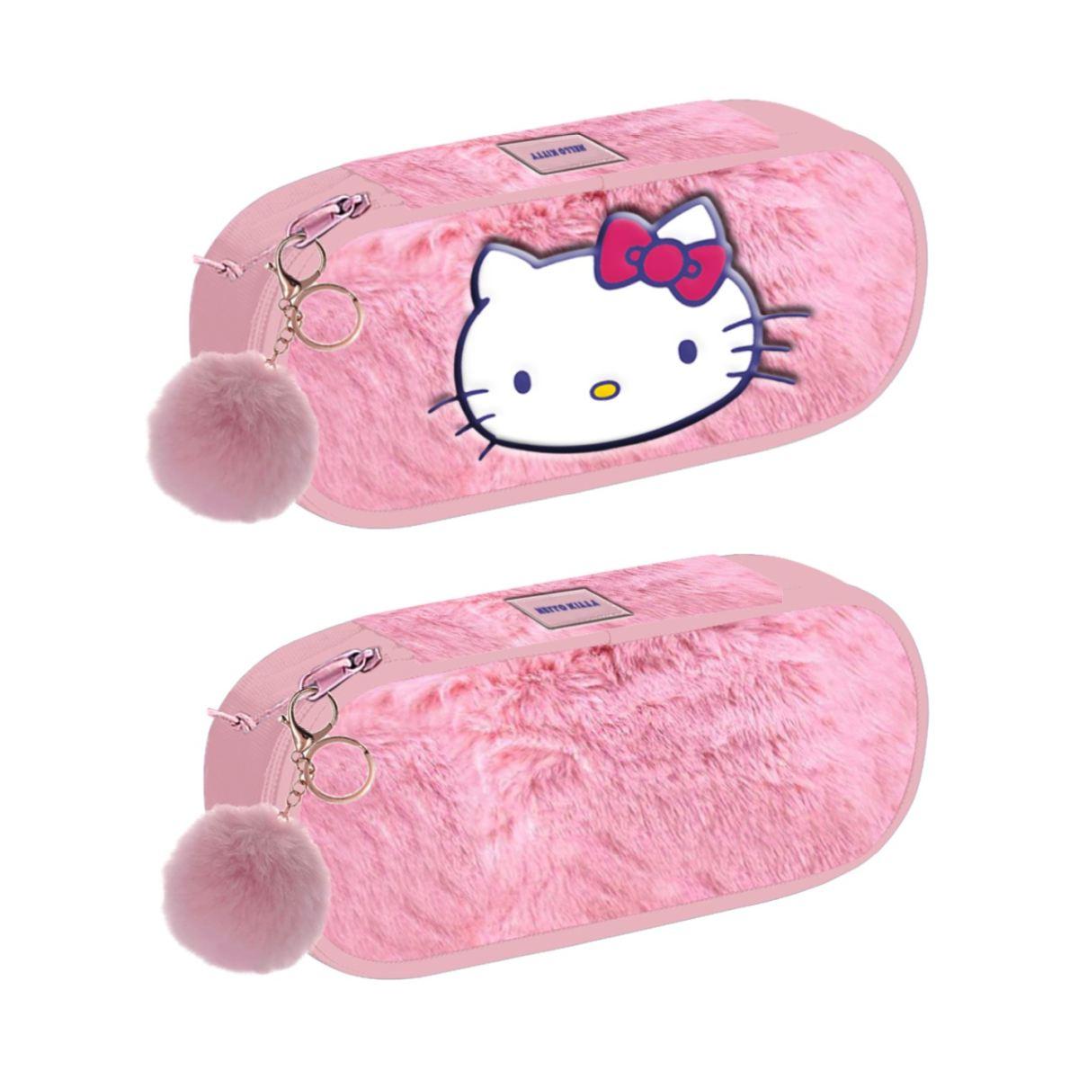 Astuccio portapenne in peluche ovale hello kitty
