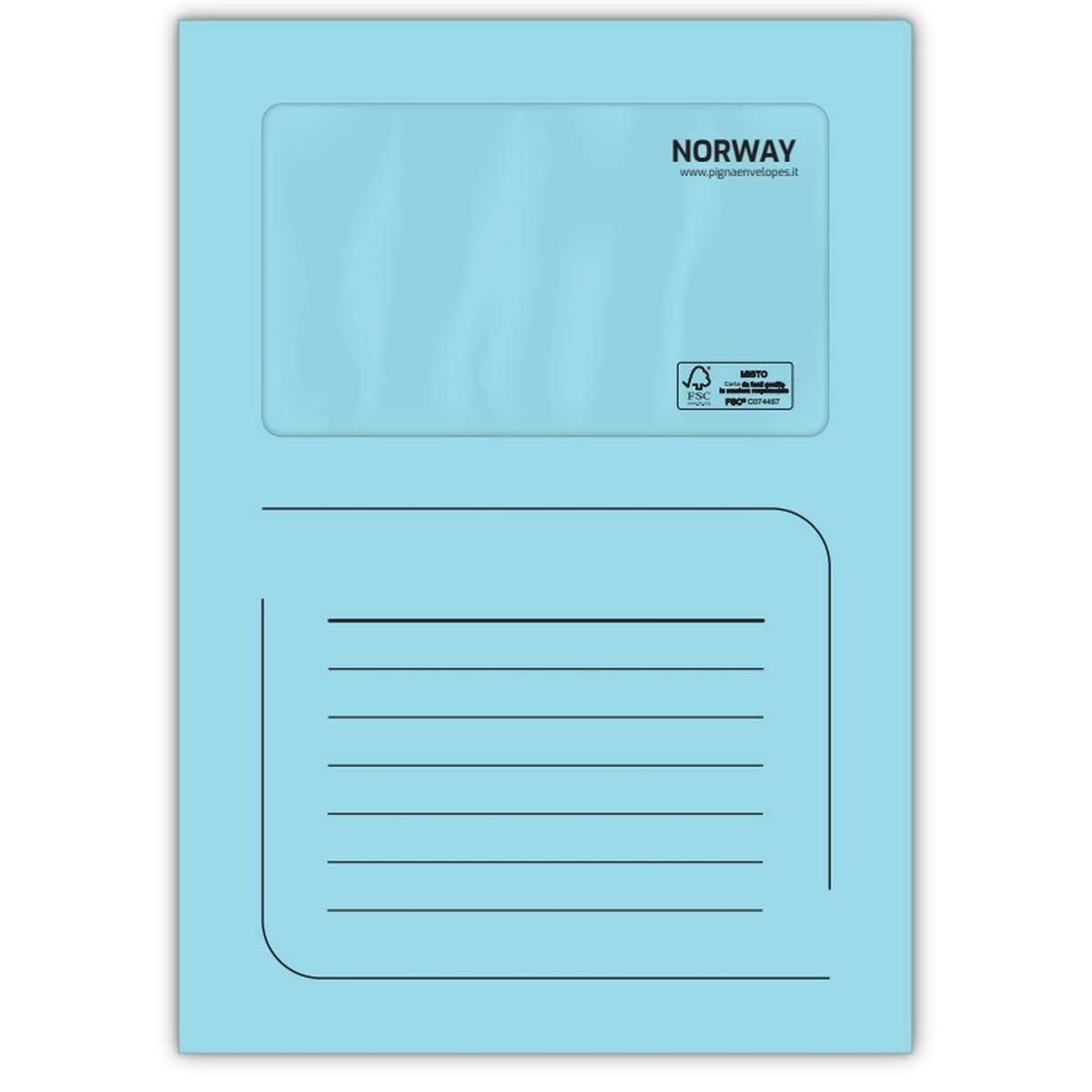 Cartelle norway 220 x 310 mm con finestra 100 x 170 mm - 50 pz