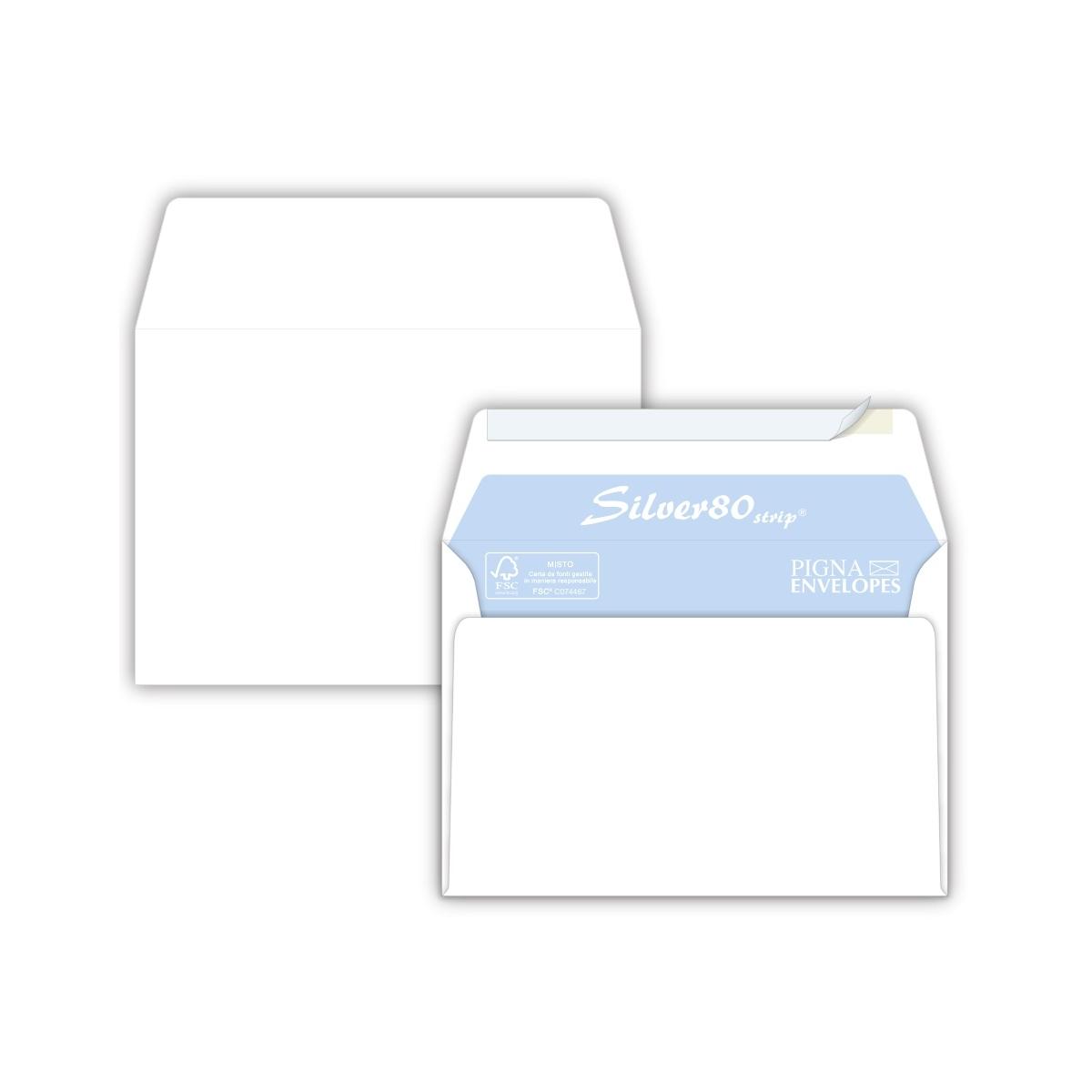 Buste commerciali silver80 strip senza finestra - 114 x 162 mm - 80 gr - pack 25 pz