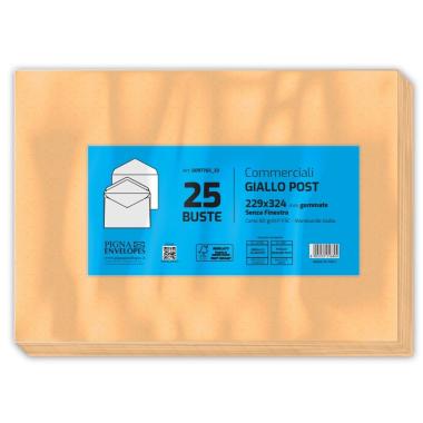 Buste commerciali giallo post senza finestra - 229 x 324 mm - 80 gr - pack 25 pz