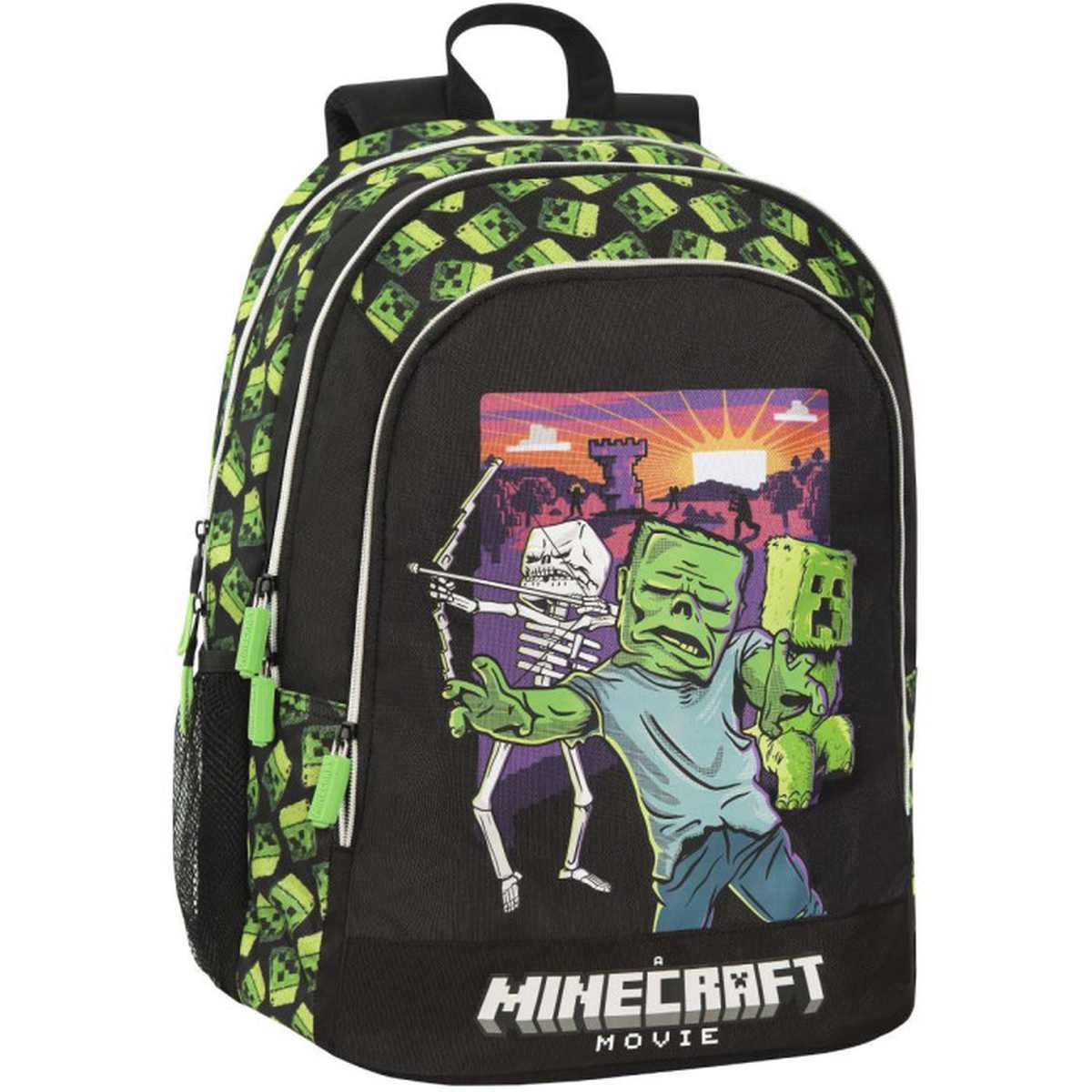 Zaino scuola 3 scomparti minecraft movie