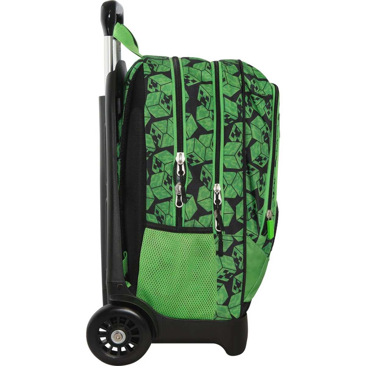 Zaino trolley staccabile minecraft pixel verde/nero
