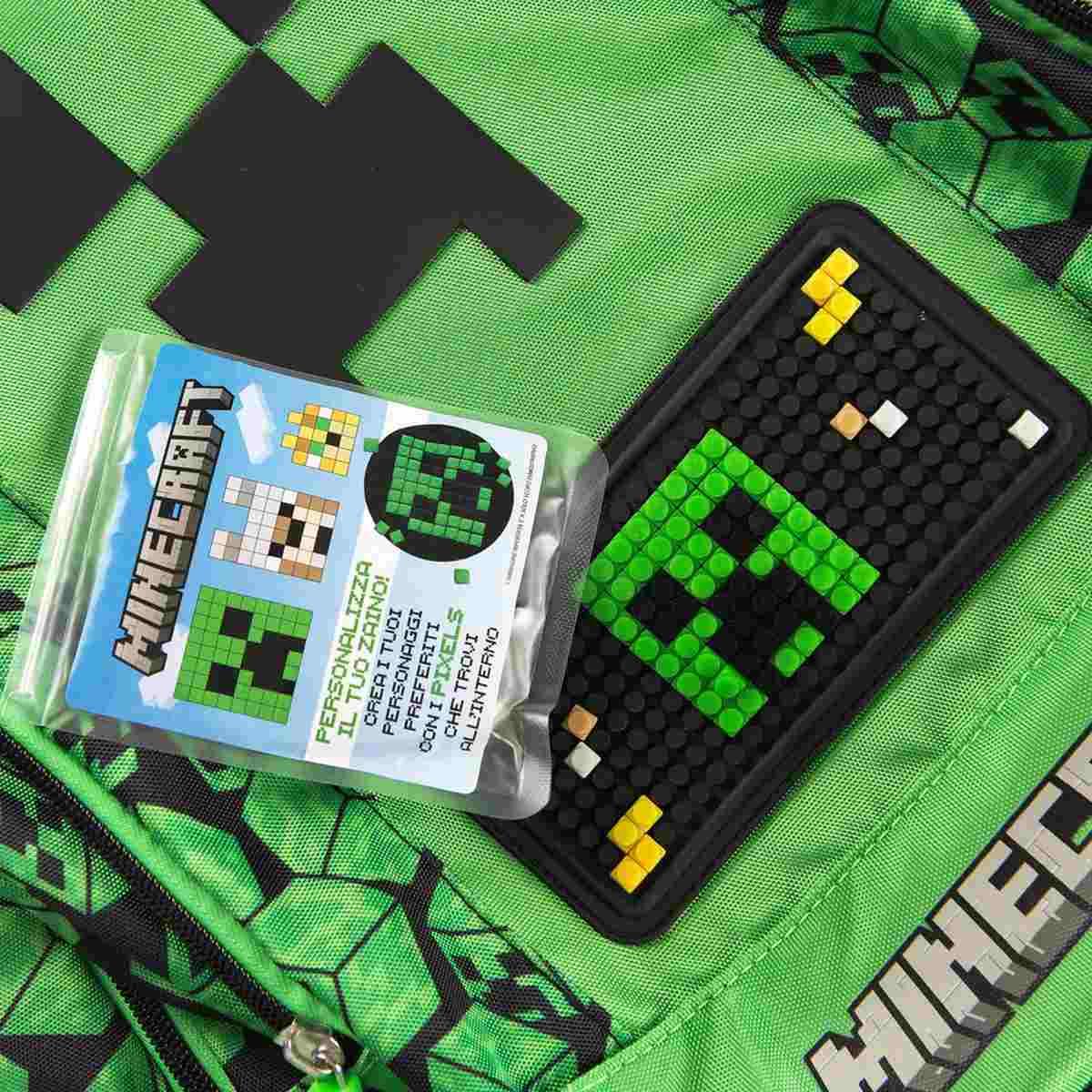 Zaino trolley staccabile minecraft pixel verde/nero