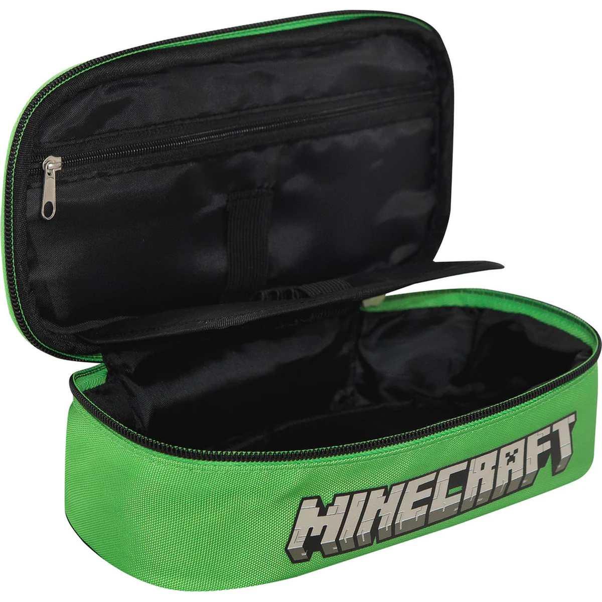Astuccio ovale minecraft pixel verde/nero
