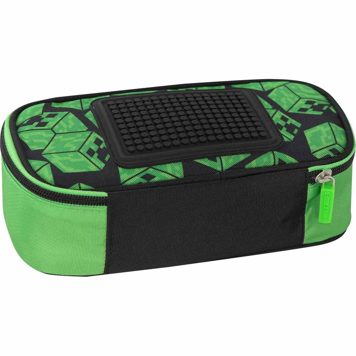 Astuccio ovale minecraft pixel verde/nero