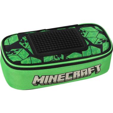 Astuccio ovale minecraft pixel verde/nero