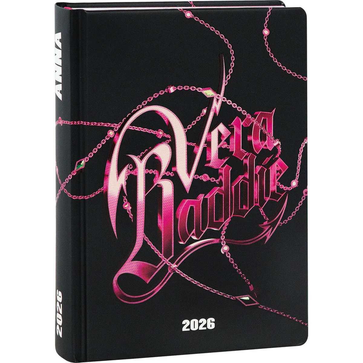 Diario anna 16 mesi 2025/26 - giornaliero non autografato - nero