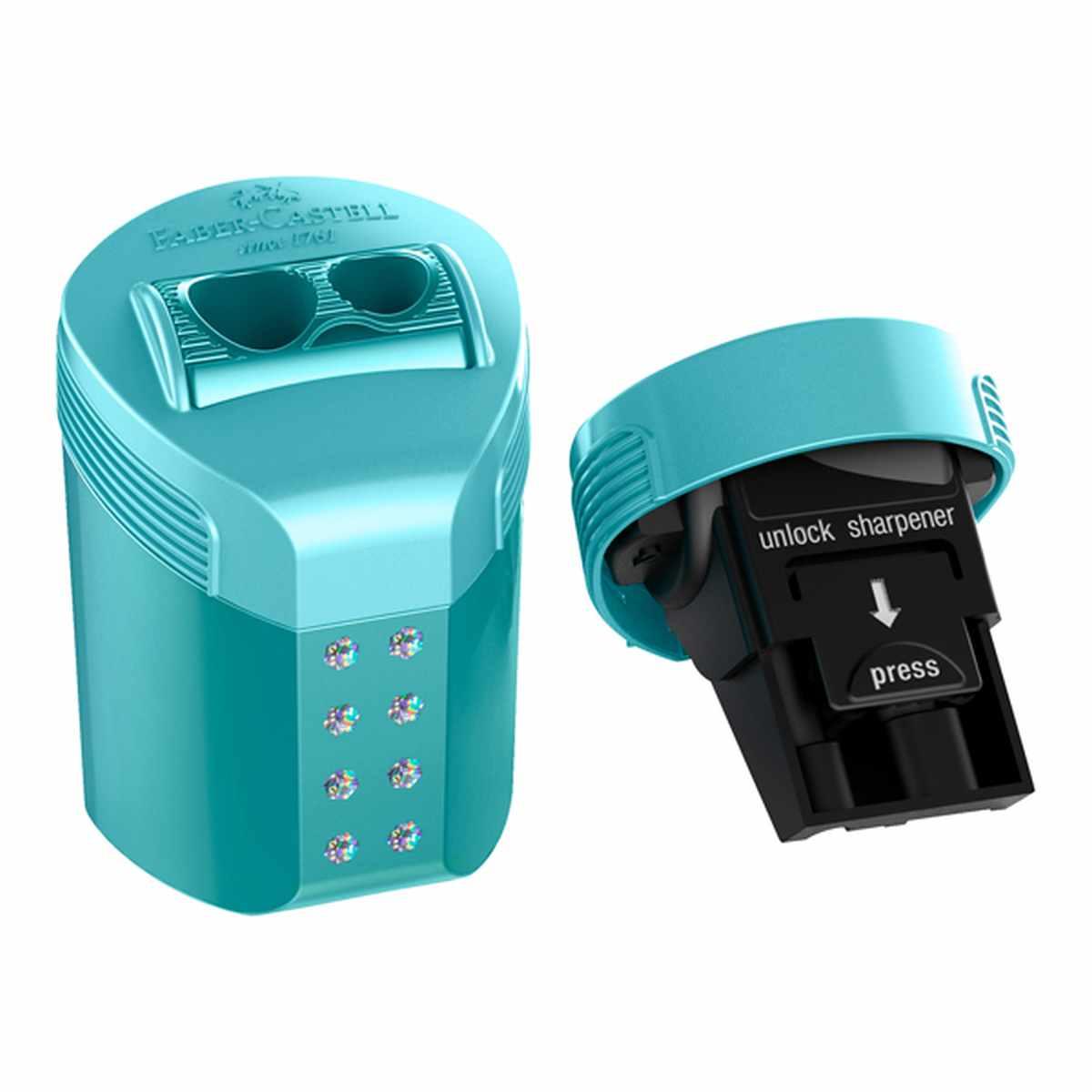 Temperino contenitore 2 fori rollon sparkle faber-castell