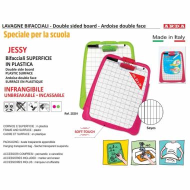 Lavagnetta bifacciale jessy - infrangibile - 24 x 29 cm