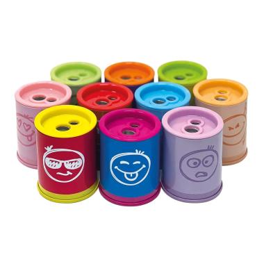 Temperamatite in metallo a fantasia linea neon con contenitore in metallo