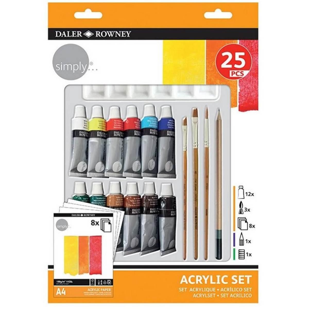 Daler rowney simply acrilyc set - 25 pcs