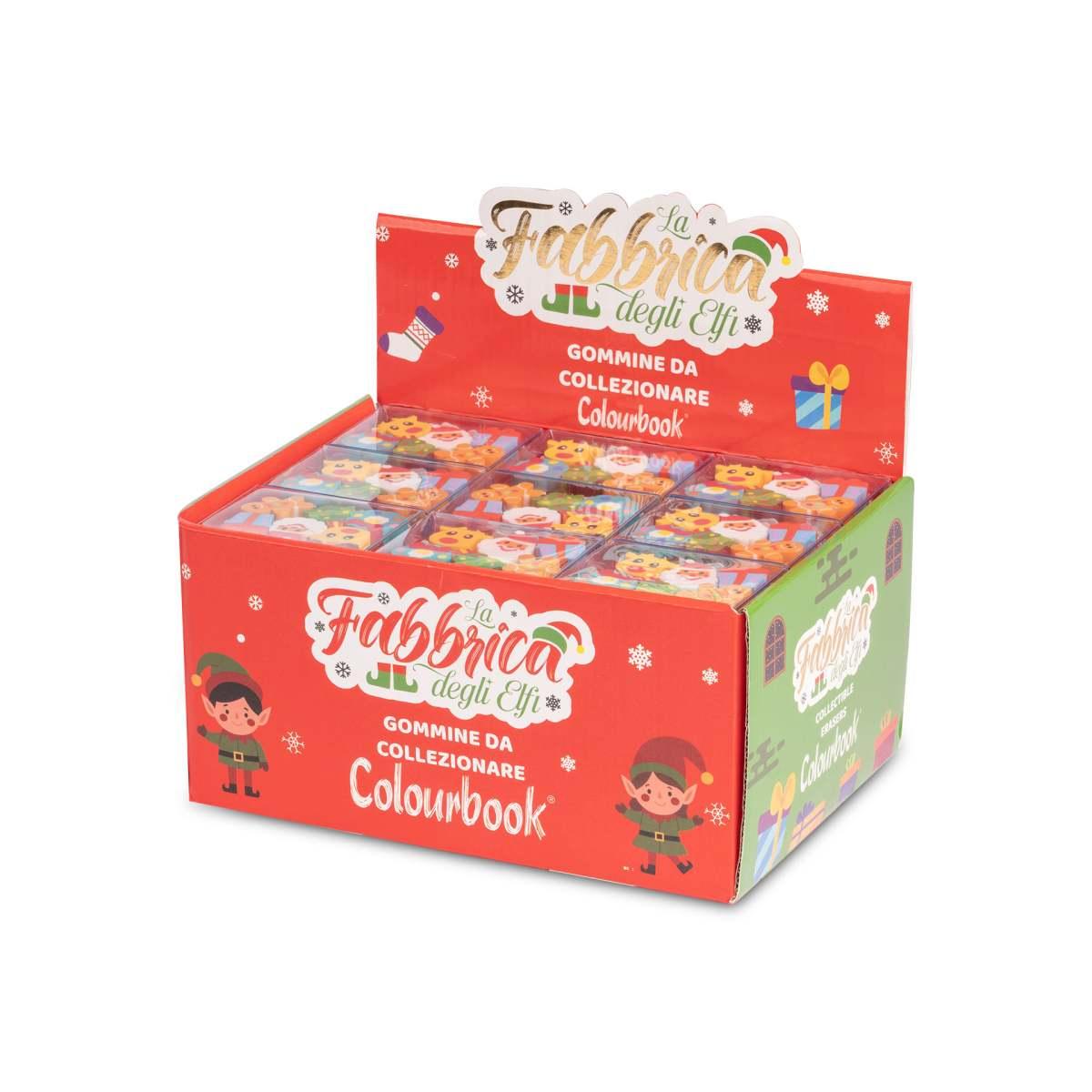 Gommine da collezione natalizie  6 pz la fabbrica degli elfi