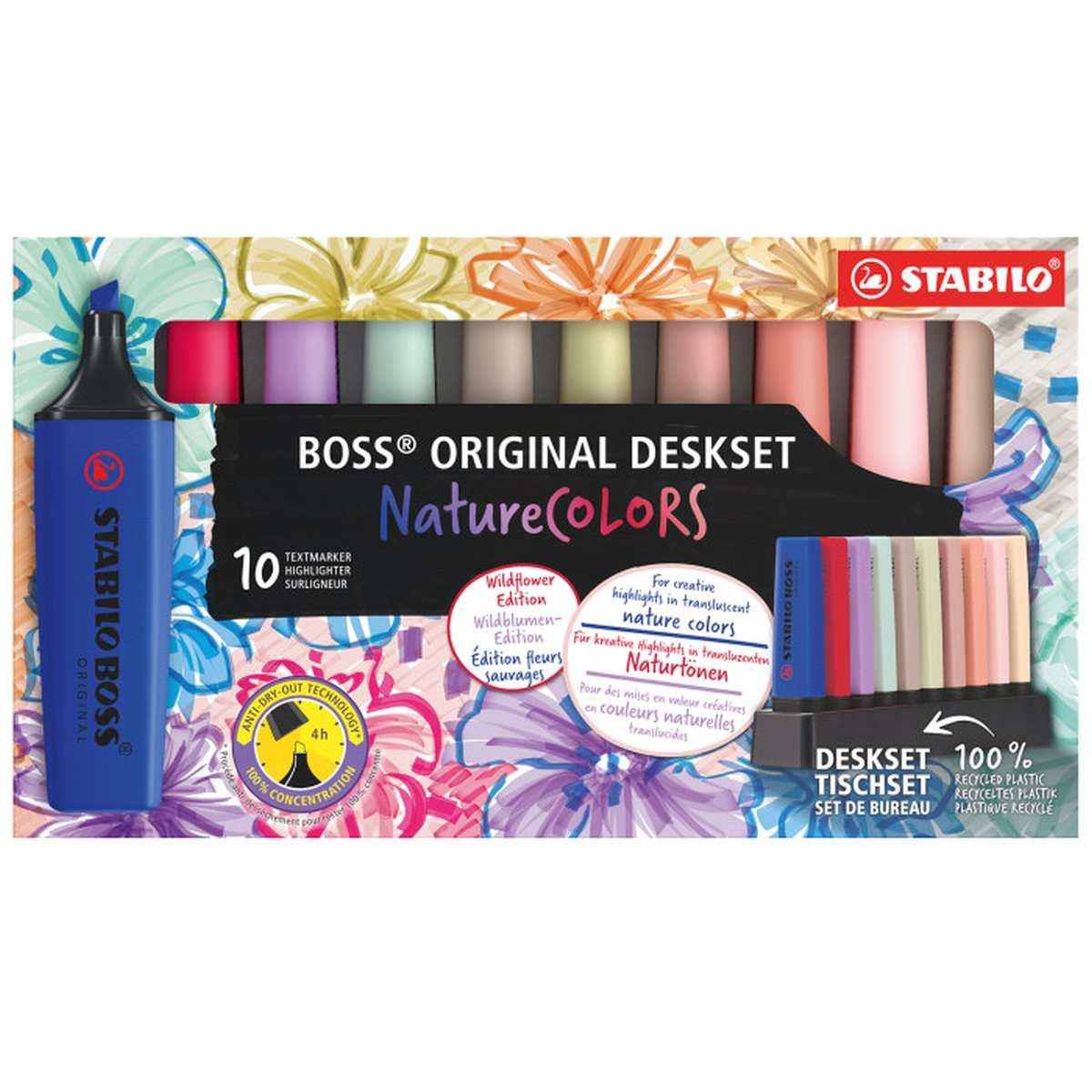 Evidenziatore stabilo boss original naturecolors desk set 10 colori