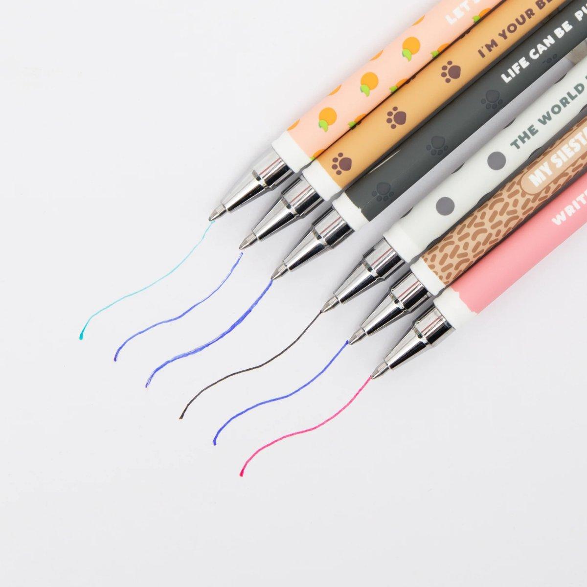 Set di 6 penne cancellabili bo-bo + astuccio estensibile slilicone capibara