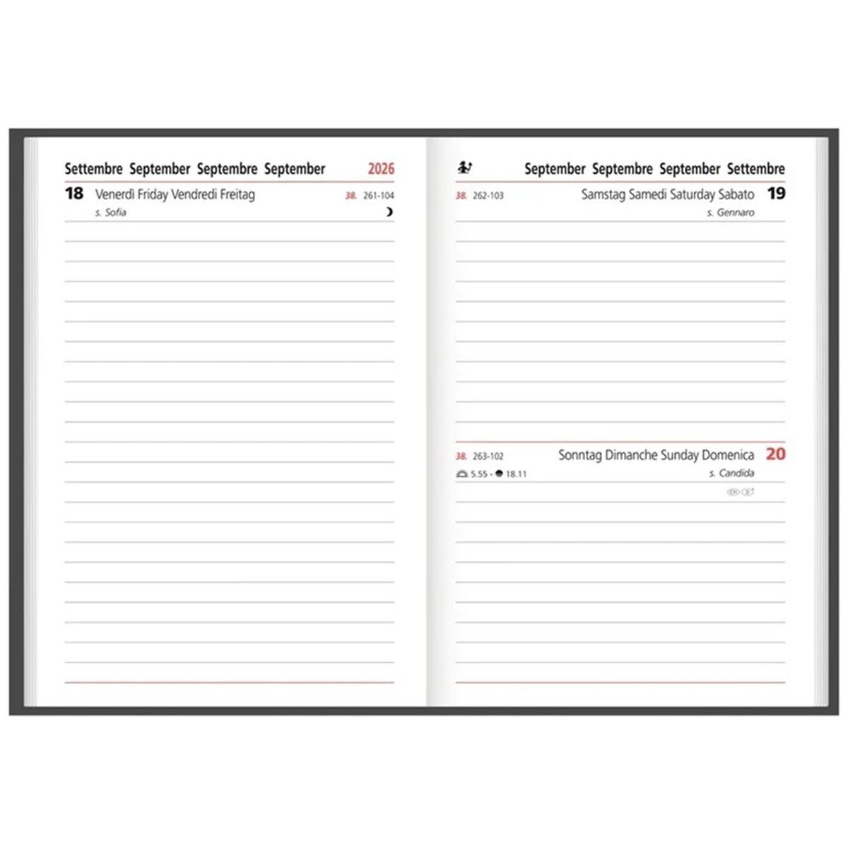 Agenda giornaliera s/d space con linguetta e matita - 9 x 13 cm