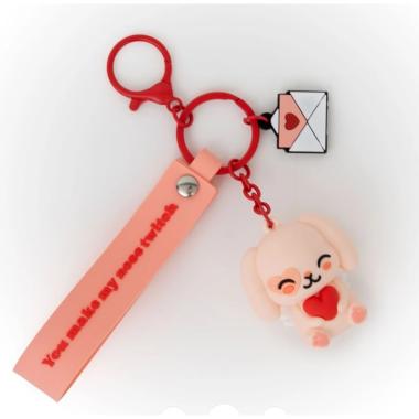 Portachiavi con charms coniglio cupido - you make my nose twitch