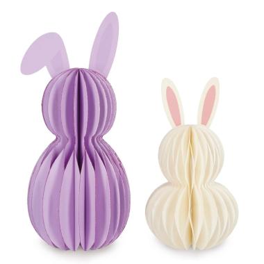 Set di 2 coniglietti pieghevoli in carta - hoppy easter