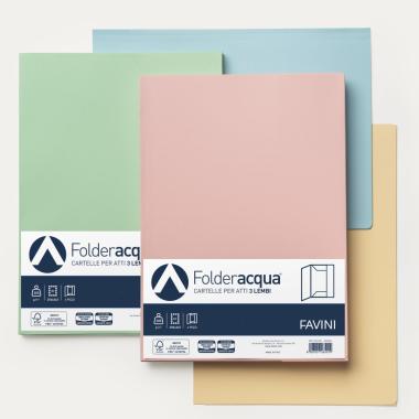 Cartelle 3 lembi folder acqua - 160gr - bc - 50 pz
