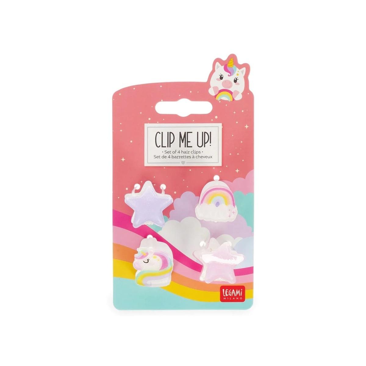 Legami - clip me up! - set di 4 mini mollette per capelli