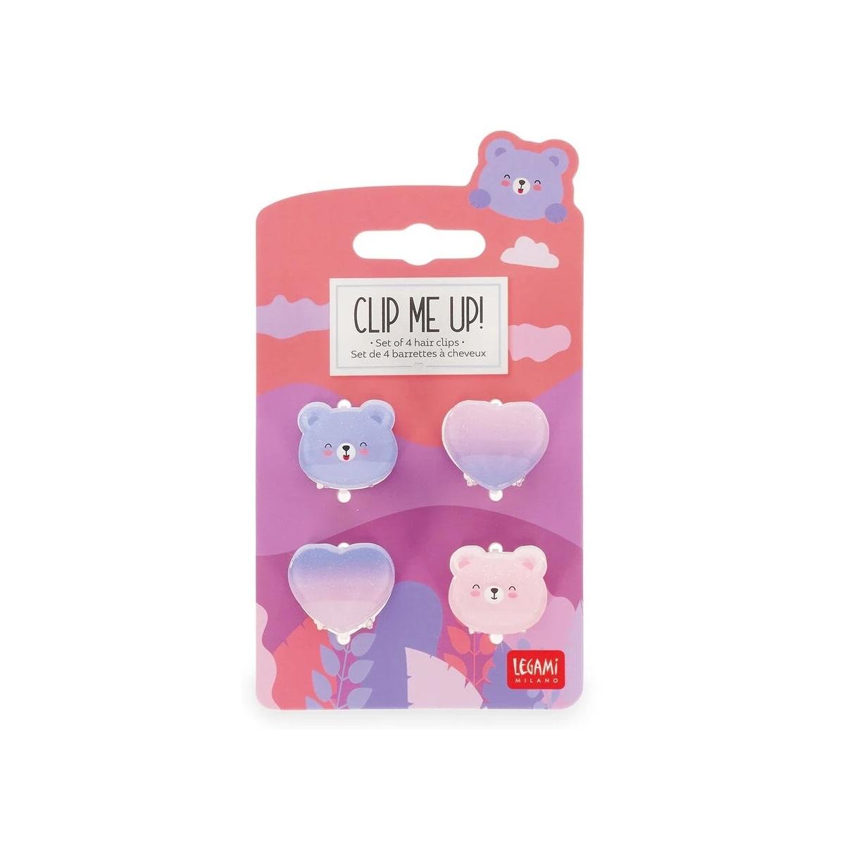 Legami - clip me up! - set di 4 mini mollette per capelli