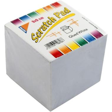 Mintra cubo per appunti collato - bianco - 800 ff - 9 x 9 x 9 cm