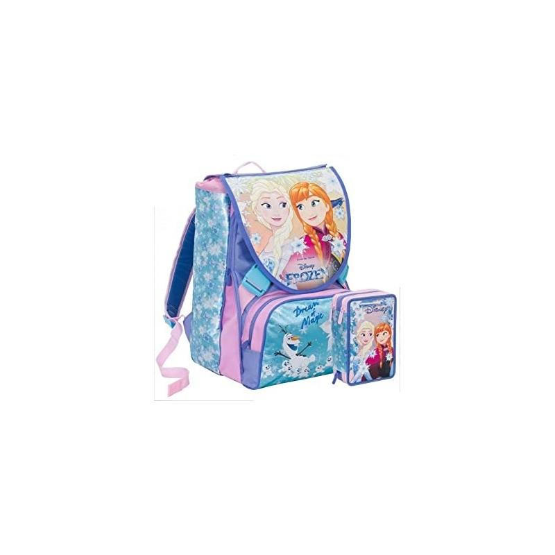 Schoolpack disney frozen - zaino estensibile + 3zip + gadget