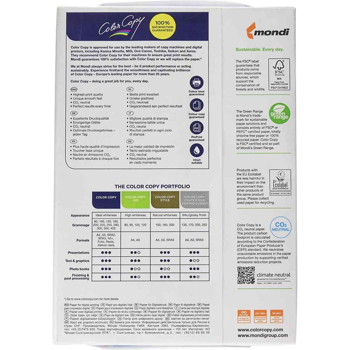 Mondi color copy - formato a4 - 200 gr/mq -  risma  da 250 fogli