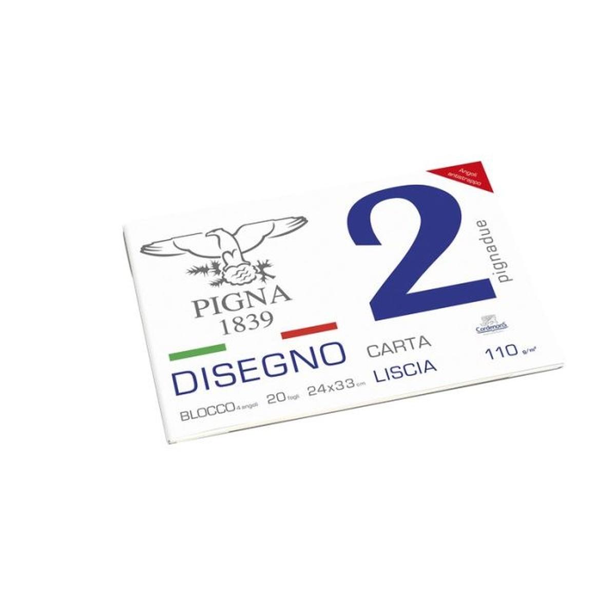 Pigna - album disegno 4 angoli - carta liscia - 20 fg - 110 gr - 24 x 33 cm