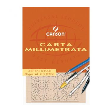 Canson blocco carta millimitrata a4 - 10fg - 80gr/mq