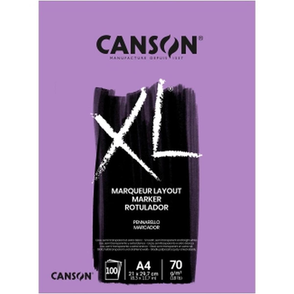Canson - album xl marker - grana liscia - a4 - 70 gr - 100 fg