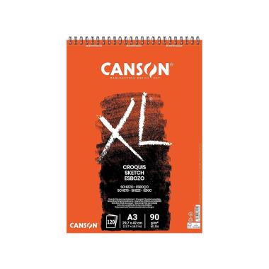 Canson - album disegno spirale xl extra-blanc - grana fine - a3 - 90 gr - 120 fg