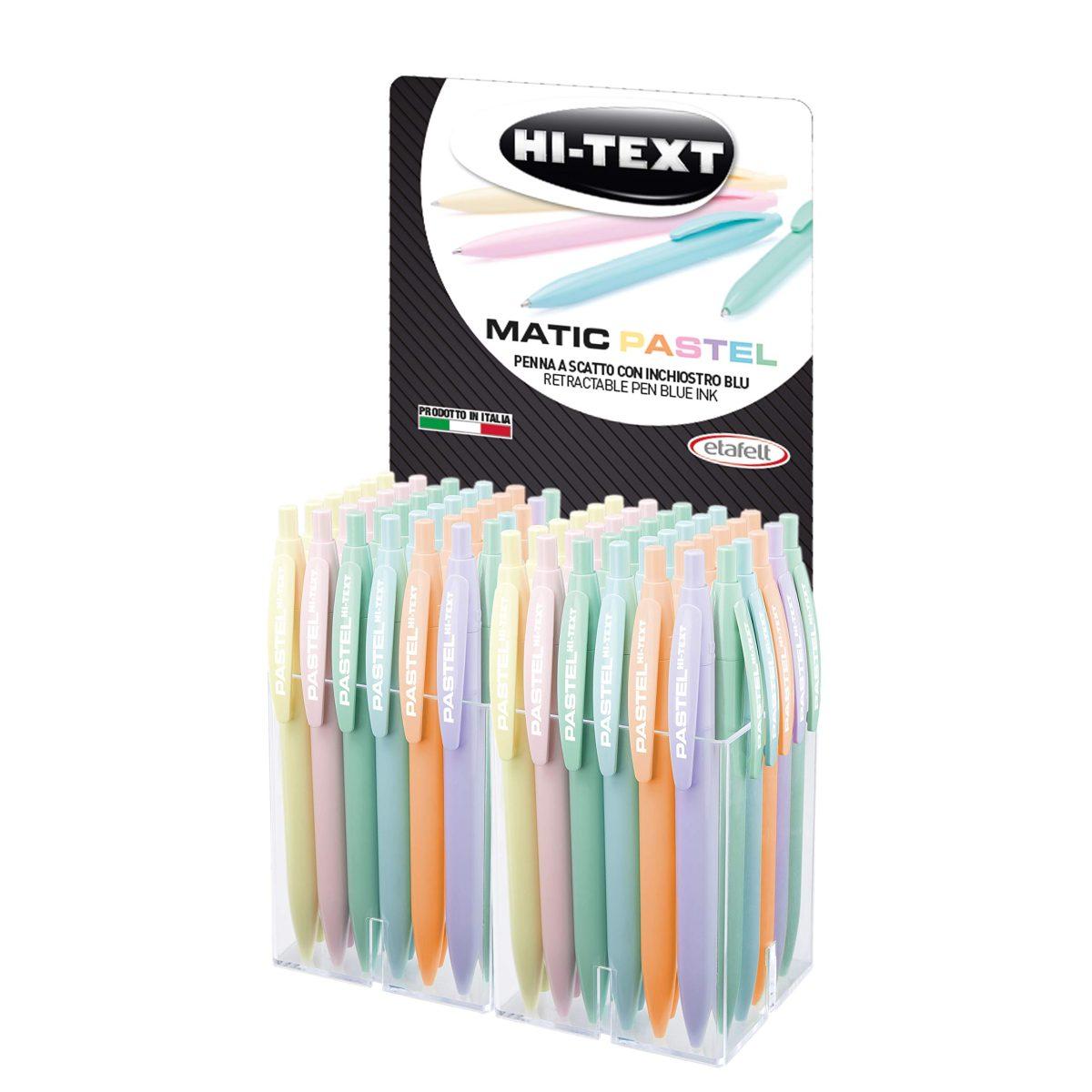 Hi-text matic pastel 906 - penna a scatto - tratto 1 mm - inchiostro blu
