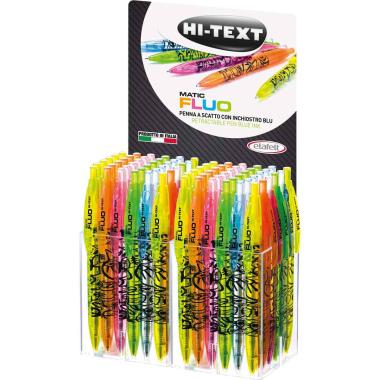 Hi-text matic fluo 910 - penna a scatto - tratto 1 mm - inchiostro blu