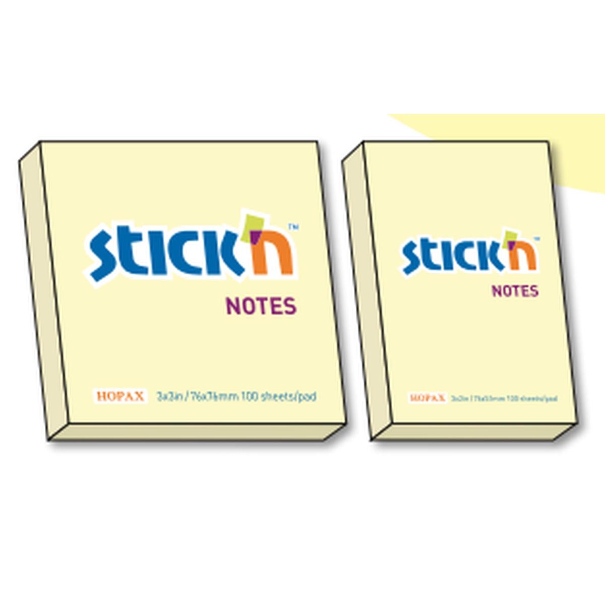 Stick'n - foglietti adesivi rimovibili - 76 x 127 mm - 100  fg - gialli