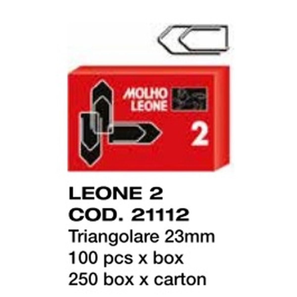 Molho leone - fermagli zincati n. 2 triangolare 23 mm - 100 pz