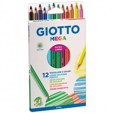 Pastelli giotto mega - Ø 5,5 - 12 pz (10 colori + oro e argento)