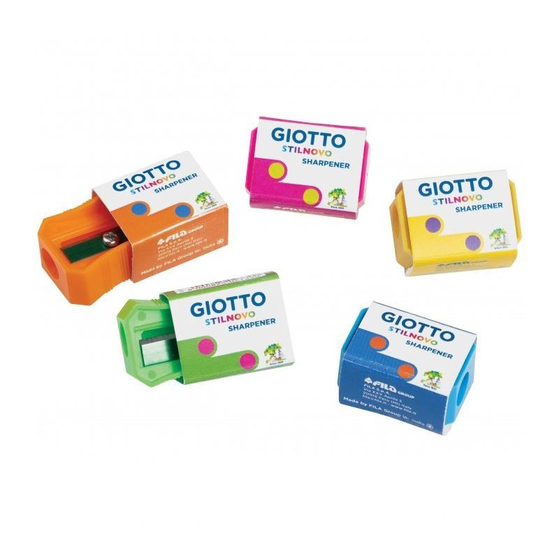 Giotto stilnovo sharpener - temperamatite in plastica a 1 foro standard - colori fluo - formato 30 x 20 x 15 mm