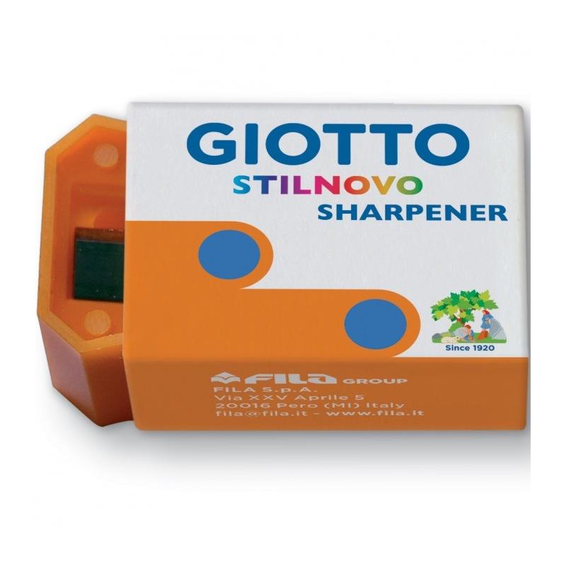 Giotto stilnovo sharpener - temperamatite in plastica a 1 foro standard - colori fluo - formato 30 x 20 x 15 mm
