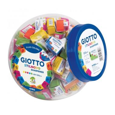 Giotto stilnovo sharpener - temperamatite in plastica a 1 foro standard - colori fluo - formato 30 x 20 x 15 mm